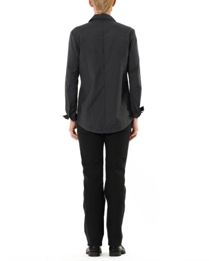 KANG MSHR 003 HNMO LINCO Men High Neck Patch Pocket Hand Stitched Hem Border Relaxed Fit Shirt cotton pa dark grey hide m 5