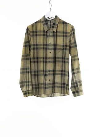 KANG MSHR 005 COCHEC ND Men Diagonal Front Pocket Med Fit Shirt Herren Hemd cotton natural dyed senape hide m 1