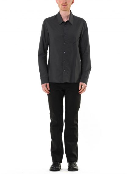 KANG MSHR 005 LINCO Men Diagonal Front Pocket Med Fit Shirt Herren Hemd cotton pa dark grey hide m 3