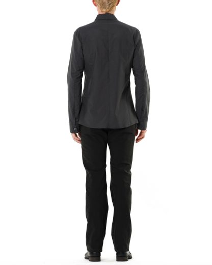 KANG MSHR 005 LINCO Men Diagonal Front Pocket Med Fit Shirt Herren Hemd cotton pa dark grey hide m 5