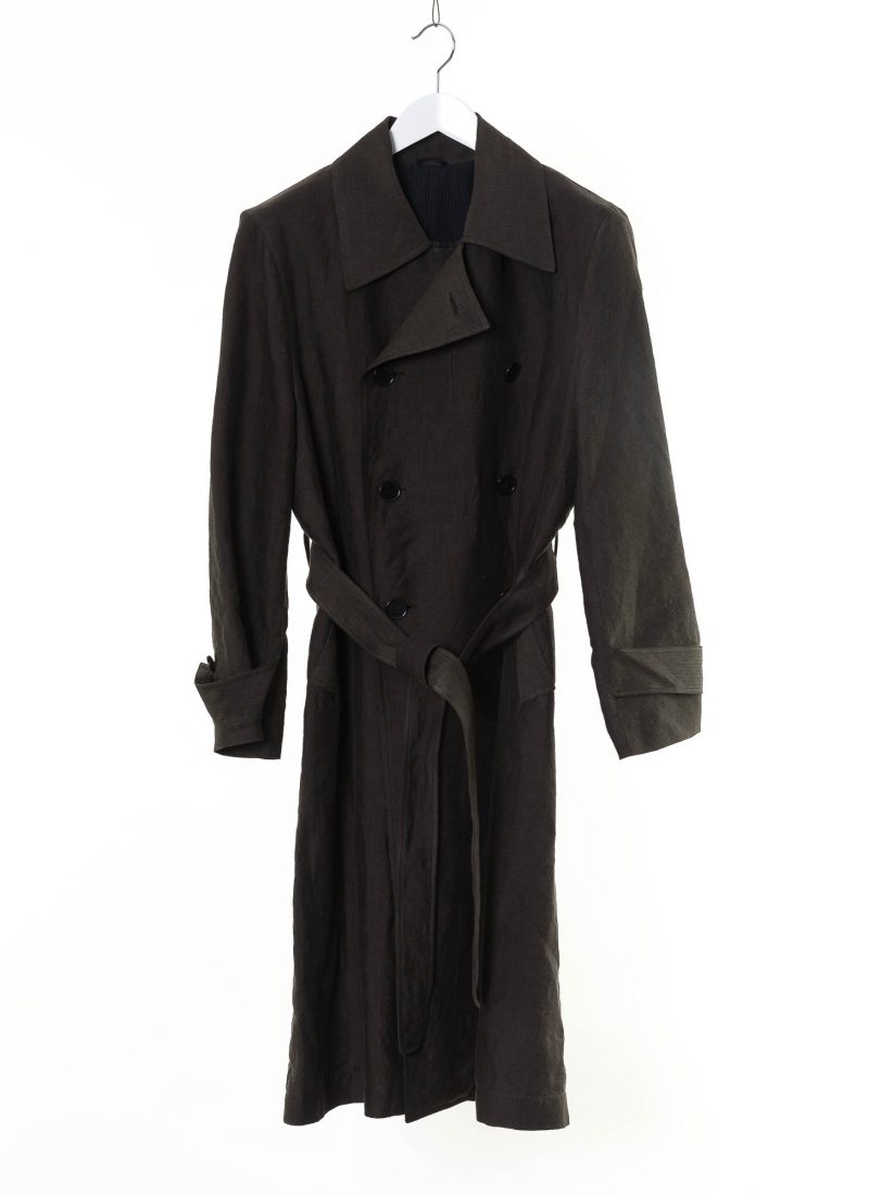 hidem KANG Men Half Lined Detacheble Strap Trenchcoat, linen/cotton