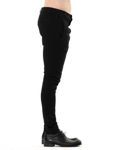 LABEL UNDER CONSTRUCTION LUC Men Slim Fit One Cut Pants 41CMPN09 ZER1 OB Herren Hose Trousers natural stretch cotton black hide m 4