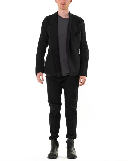 LEON EMANUEL BLANCK LEB DIS M SB 01 Men Distortion Short Blazer Jacket Herren Jacke super elastic viscose linen ea black hide m 3