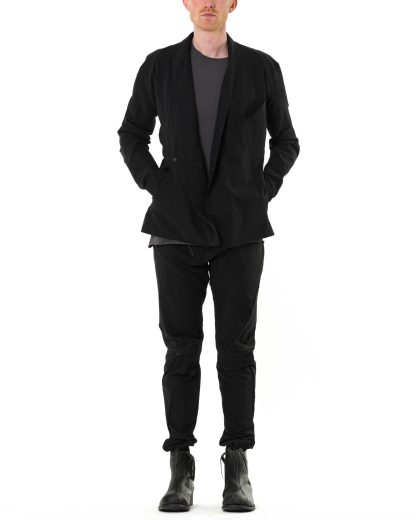 LEON EMANUEL BLANCK LEB DIS M SB 01 Men Distortion Short Blazer Jacket Herren Jacke super elastic viscose linen ea black hide m 4