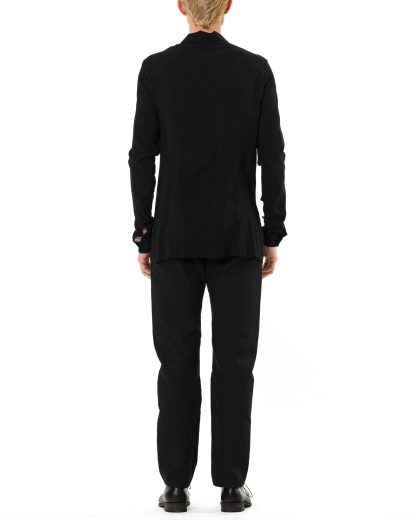 MA MACROSS Maurizio Amadei H102 VBL Men Fitted Shirt Herren Hemd tee tshirt bamboo black hide m 5