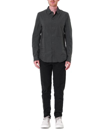TAICHI MURAKAMI Men Displacement Inside Shirt Herren Hemd cotton dark grey hide m 3