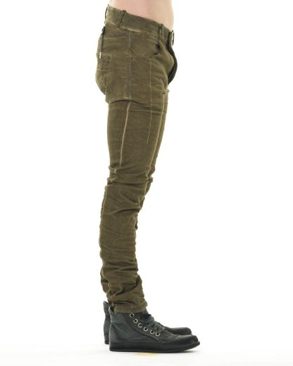 BORIS BIDJAN SABERI P13TF FKU10004 men pants herren hose jeans exclusively cotton pu dark oak hide m 4