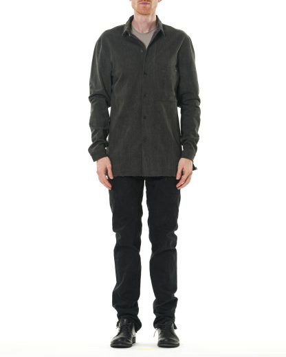 MA Maurizio Amadei H221 MJP1 Men Medium Fit Shirt 1 Front Pocket Herren Hemd cotton jersey carbon hide m 4