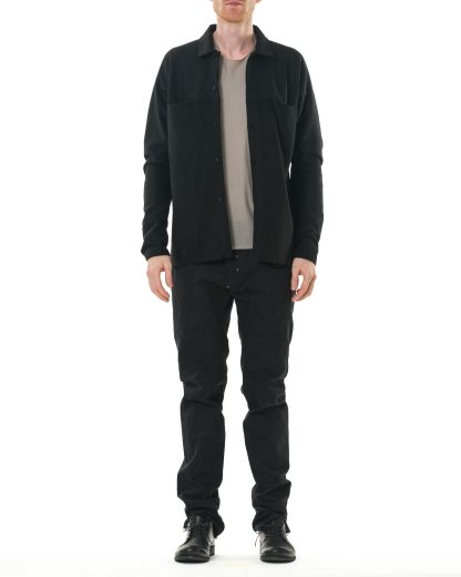 MA Maurizio Amadei H250DB WVPK Men 2 Pocket One Piece Med Fit Shirt Herren Hemd Virgin Wool Cashmere black hide m 3