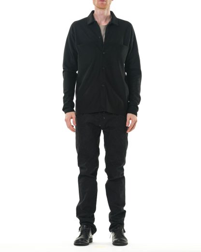 MA Maurizio Amadei H250DB WVPK Men 2 Pocket One Piece Med Fit Shirt Herren Hemd Virgin Wool Cashmere black hide m 4