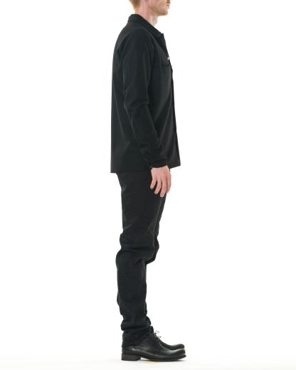 MA Maurizio Amadei H250DB WVPK Men 2 Pocket One Piece Med Fit Shirt Herren Hemd Virgin Wool Cashmere black hide m 5