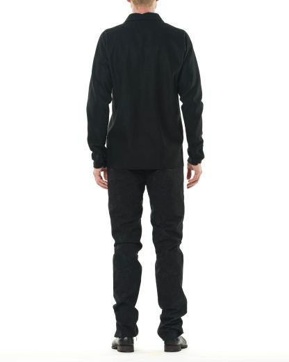 MA Maurizio Amadei H250DB WVPK Men 2 Pocket One Piece Med Fit Shirt Herren Hemd Virgin Wool Cashmere black hide m 6