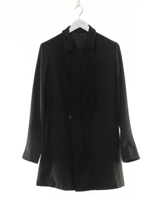 MA Maurizio Amadei J125LZ WVPK Men Vertical Pockets Fitted Long Jacket With Zip Herren Jacke Mantel Coat virgin wool polyamide cashmere black hide m 1