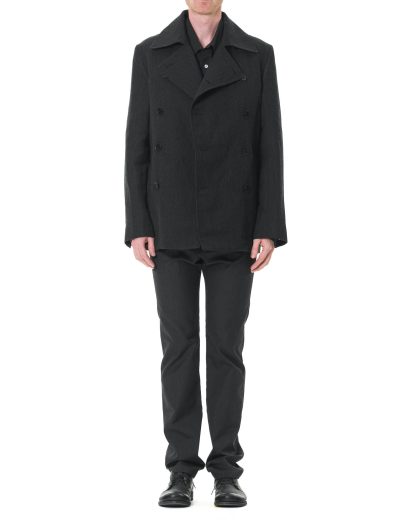 KANG MC 003 LY LIWO Layer Vent Peacoat Coat Herren Jacke Mantel lana wool cotton off black hide m 3