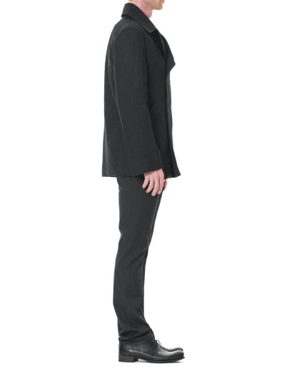 KANG MC 003 LY LIWO Layer Vent Peacoat Coat Herren Jacke Mantel lana wool cotton off black hide m 6