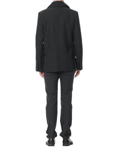 KANG MC 003 LY LIWO Layer Vent Peacoat Coat Herren Jacke Mantel lana wool cotton off black hide m 7