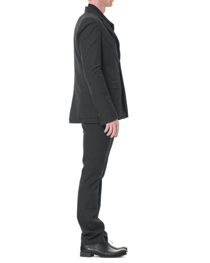 KANG MJ 001 MO SILCO Men Modular Hem Jacket Herren Blazer Jacke silk cotton dark grey hide m 5
