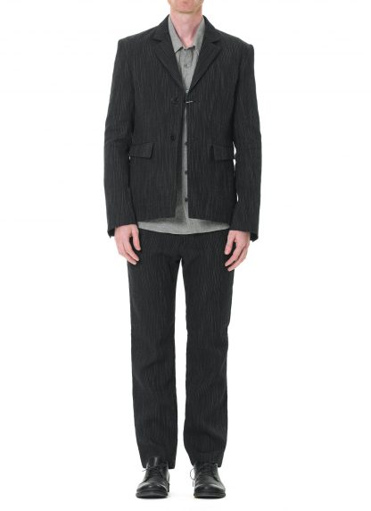 KANG MJ 002 LY WOLIVIST Men Lined 2 Button Side Vent Fitted Jacket Herren Blazer Jacke linen wool black hide m 3