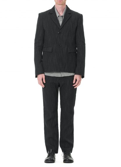 KANG MJ 002 LY WOLIVIST Men Lined 2 Button Side Vent Fitted Jacket Herren Blazer Jacke linen wool black hide m 4