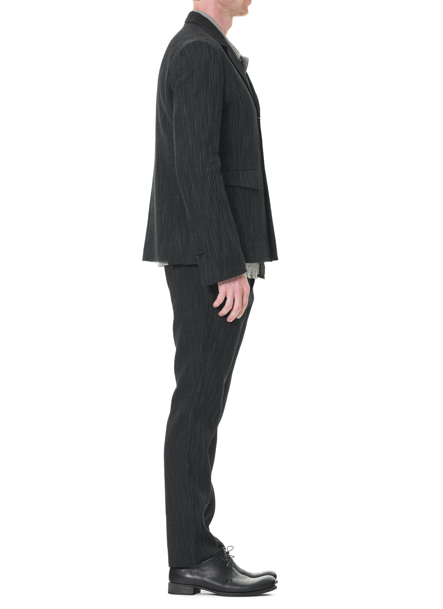 hide-m | KANG Men Lined 2 Button Side-Vent Fitted Jacket, black