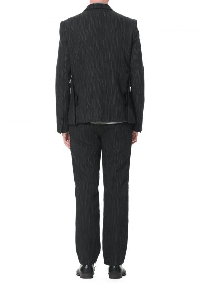 KANG MJ 002 LY WOLIVIST Men Lined 2 Button Side Vent Fitted Jacket Herren Blazer Jacke linen wool black hide m 6