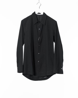 KANG MSHR 003 HN COWA Men High Neck Hand Stitched Hem Border Relaxed Fit Shirt Herren Hemd cotton black hide m 11