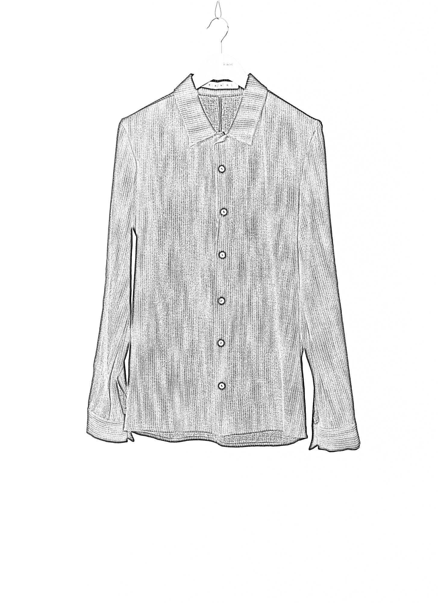 hidem KANG Men Relaxed Fit Shirt, black linen/wool/vi