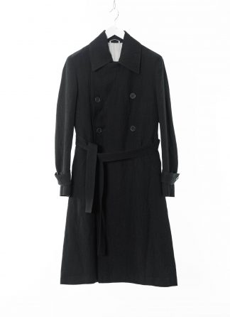 KANG MWC 004 L UN LIWO Lined Detacheble Strap Trenchcoat Herren Coat Mantel lana wool cotton off black hide m 1
