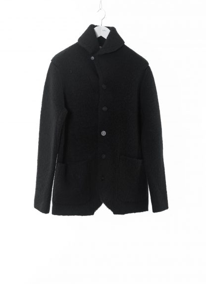 LABEL UNDER CONSTRUCTION Men Scarf Collar Blazer Knitted Jacket Herren Jacke wool angora cashmere black hide m 1