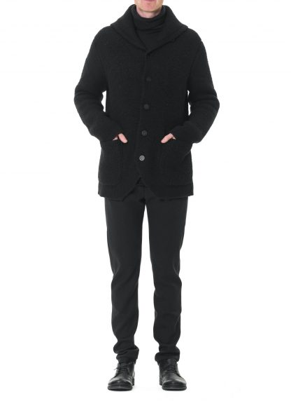LABEL UNDER CONSTRUCTION Men Scarf Collar Blazer Knitted Jacket Herren Jacke wool angora cashmere black hide m 5