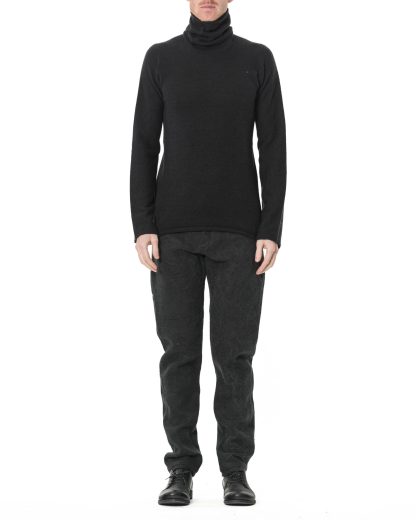 LABEL UNDER CONSTURCTION Men Turtleneck Parabolic Zip Seam Sweater Herren Pullover Pulli cashmere silk petrol hide m 3