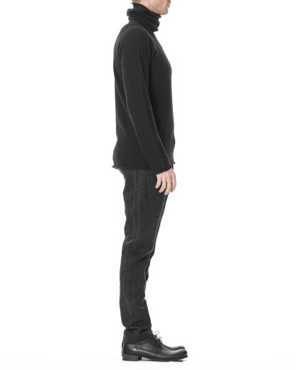 LABEL UNDER CONSTURCTION Men Turtleneck Parabolic Zip Seam Sweater Herren Pullover Pulli cashmere silk petrol hide m 4
