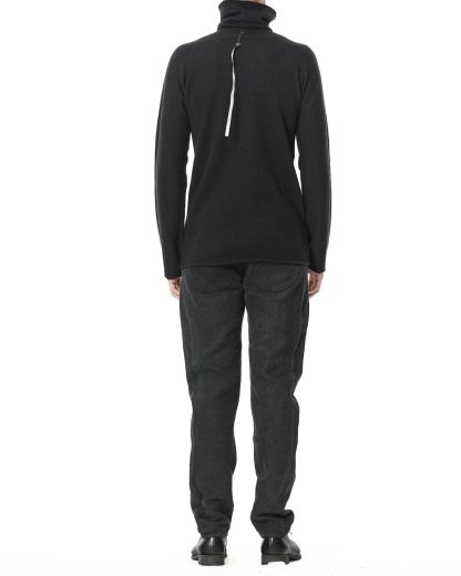 LABEL UNDER CONSTURCTION Men Turtleneck Parabolic Zip Seam Sweater Herren Pullover Pulli cashmere silk petrol hide m 5