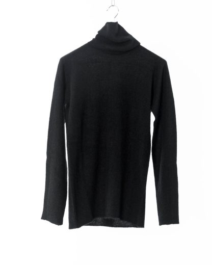 LABEL UNDER CONSTURCTION Men Turtleneck Parabolic Zip Seam Sweater cashmere silk black hide m 1