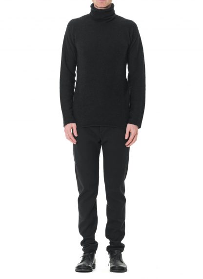LABEL UNDER CONSTURCTION Men Turtleneck Parabolic Zip Seam Sweater cashmere silk black hide m 3