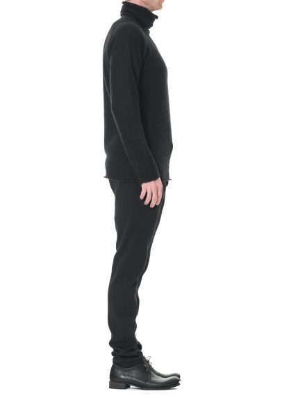 LABEL UNDER CONSTURCTION Men Turtleneck Parabolic Zip Seam Sweater cashmere silk black hide m 4