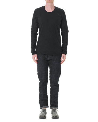 LAYER 0 Men Long Sleeve T Shirt 75 Herren Langarm Tshirt Tee elastic jersey cotton black hide m 3