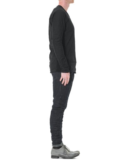 LAYER 0 Men Long Sleeve T Shirt 75 Herren Langarm Tshirt Tee elastic jersey cotton black hide m 4