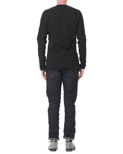 LAYER 0 Men Long Sleeve T Shirt 75 Herren Langarm Tshirt Tee elastic jersey cotton black hide m 5