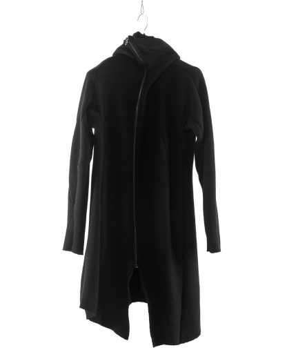 LEON EMANUEL BLANCK DIS M LHOZ 01 Men Distortion Long Hoodie With Zipper merino wool black 1