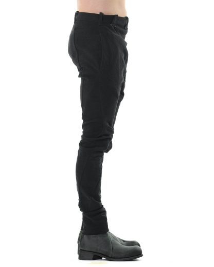 LEON EMANUEL BLANCK DIS M SKCP 01 Men Distortion Skinny Pants Herren Hose cotton cashmere ea twill black hide m 4