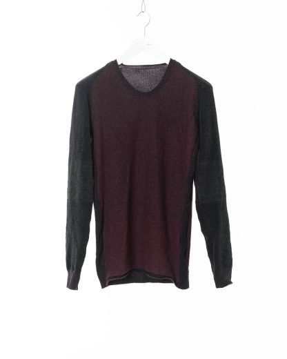 Layer 0 Men Roundneck Sweater 7 Herren Pulli Pullover cashmere silk hemp bordeaux dark grey hide m 1