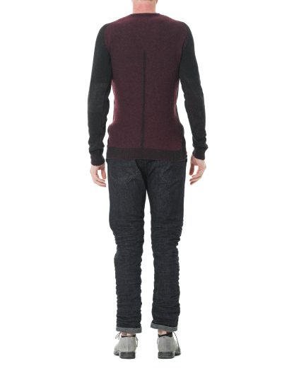 Layer 0 Men Roundneck Sweater 7 Herren Pulli Pullover cashmere silk hemp bordeaux dark grey hide m 5