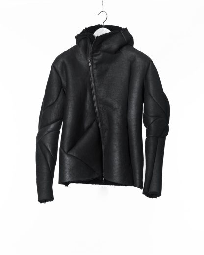 LEON EMANUEL BLANCK DIS M LJHO 02 Men Distortion Hooded L Jacket Herren Jacke merino shearling leather black hide m 1