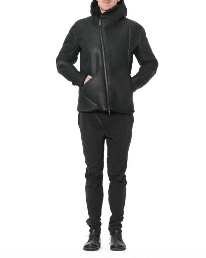 LEON EMANUEL BLANCK DIS M LJHO 02 Men Distortion Hooded L Jacket Herren Jacke merino shearling leather black hide m 5