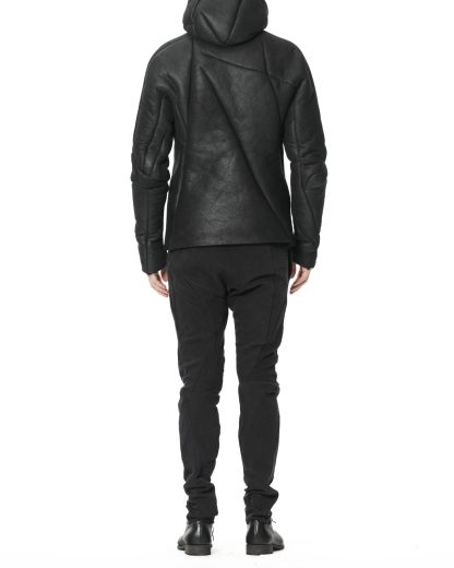 LEON EMANUEL BLANCK DIS M LJHO 02 Men Distortion Hooded L Jacket Herren Jacke merino shearling leather black hide m 7