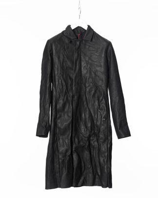 M.A Maurizio Amadei C125Z SY 1.0 Men Vertical Pockets Fitted Coat With Zip Jacket Herren Jacke Mantel cow leather black hide m 1