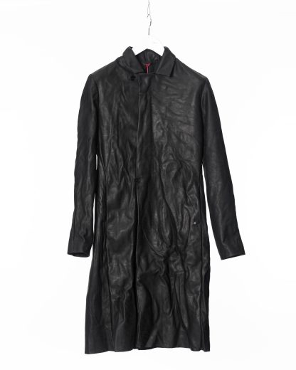 M.A Maurizio Amadei C125Z SY 1.0 Men Vertical Pockets Fitted Coat With Zip Jacket Herren Jacke Mantel cow leather black hide m 1