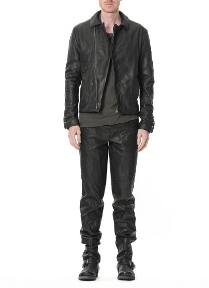 M.A Maurizio Amadei J1S SY 1.0 Men Silver Crosses Sleeve Diagonal Zip Biker Jacket Herren Jacke cow leather black hide m 4