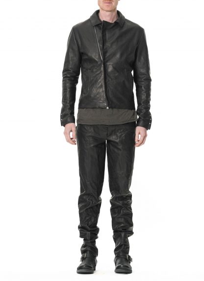 M.A Maurizio Amadei J1S SY 1.0 Men Silver Crosses Sleeve Diagonal Zip Biker Jacket Herren Jacke cow leather black hide m 5